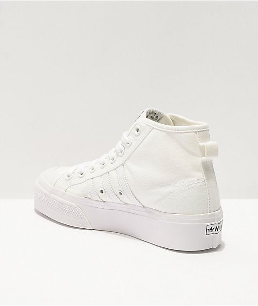 adidas Nizza Mid White Platform Shoes