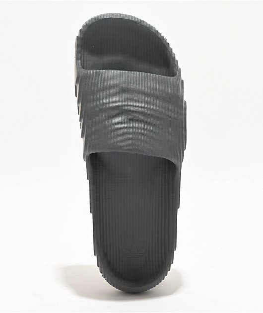 adidas Originals Adilette 22 Grey Five Core Black Slide Sandals Zumiez