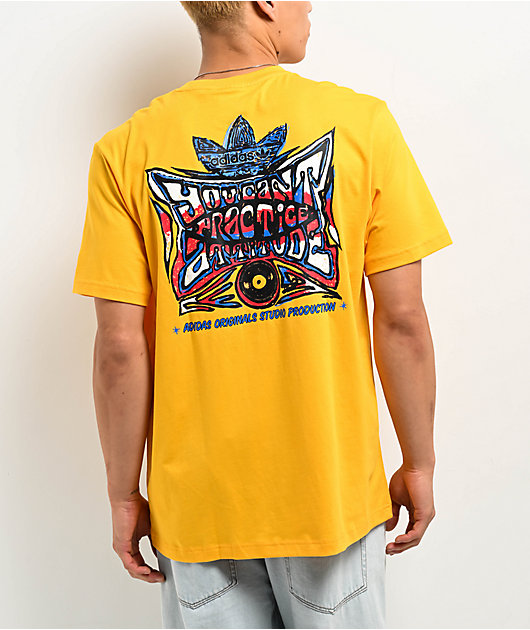 adidas Originals Always On Trefoil Yellow T-Shirt | Zumiez