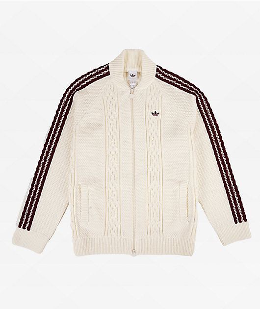 adidas Originals Archive Cutline Off White Track Zip Sweater | Zumiez