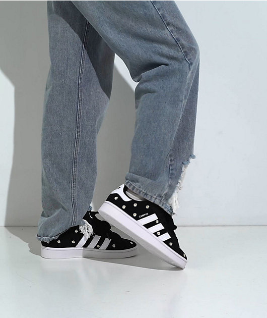 adidas Originals Campus 00s Flower Core Black & Cloud White Skate Shoes