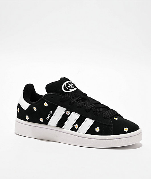 adidas Originals Campus 00s Flower Core Black & Cloud White Skate Shoes |  Zumiez