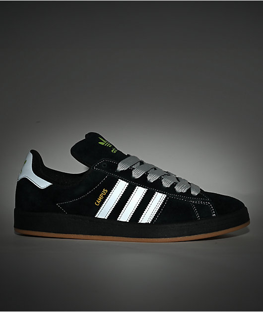adidas Originals Campus 90's Core Black, Grey Two & Gold Metallic Skate Shoes