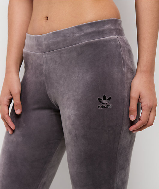 adidas Originals Essentials Purple Velour Flare Track Pants | Zumiez