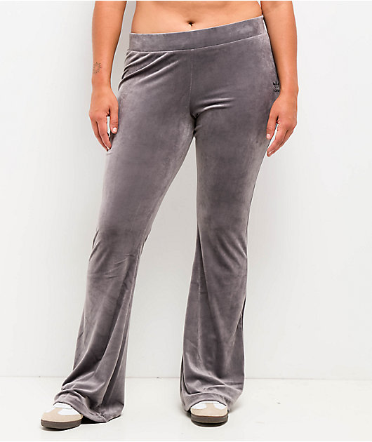 adidas Originals Essentials Purple Velour Flare Track Pants | Zumiez