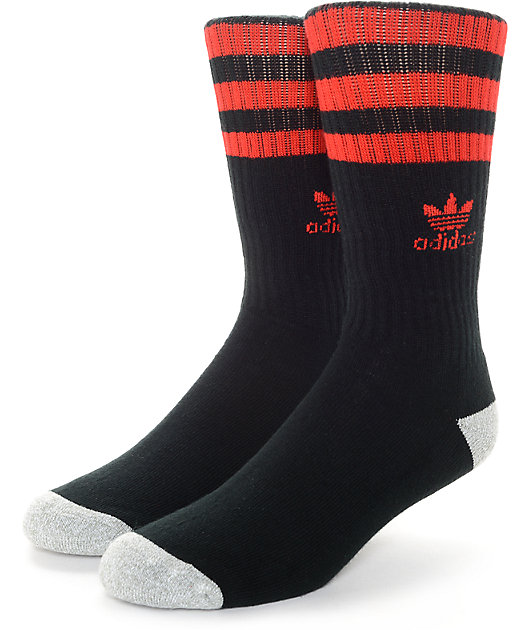 black and red adidas socks