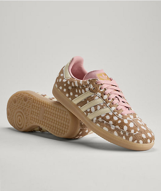 adidas Originals Samba OG Fawn Faux-Fur Brown Desert, Warm Vanilla & Wonder Mauve Shoes
