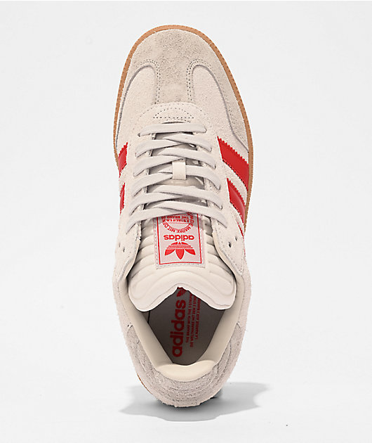 靴  originals SAMBA XLG adidas Originals Samba XLG Grey, Red & Gum Shoes | Zumiez