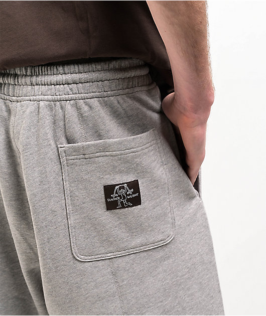 adidas Originals Shmoofoil Featherweight Heather Grey & Dark Brown Sweat Shorts