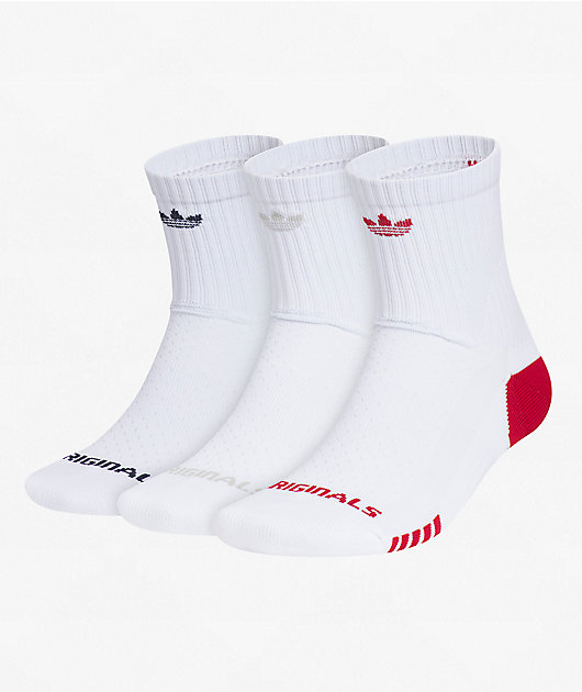 adidas Originals Tech White 3 Pack High Quarter Crew Socks