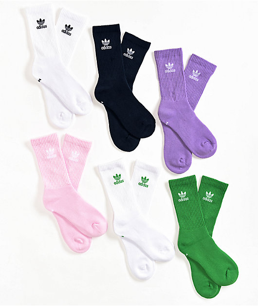 adidas Originals Trefoil 6 Pack Multi Crew Socks