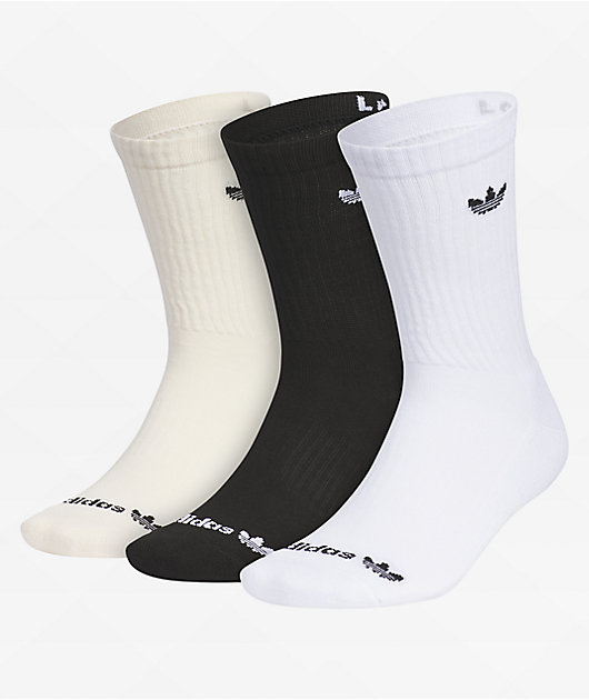 adidas Originals Trefoil Black, White Cream Pack Crew Socks