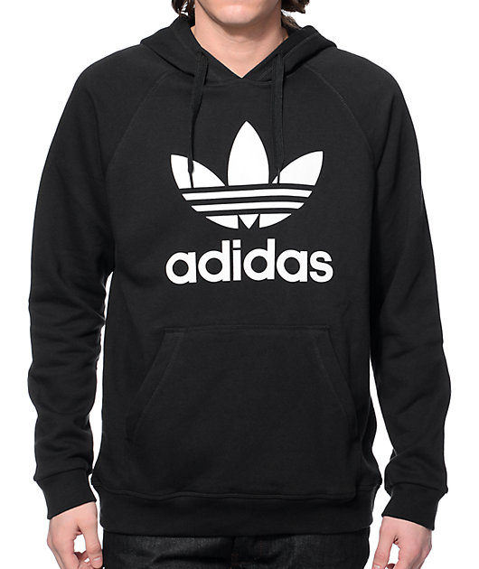adidas black trefoil hoodie