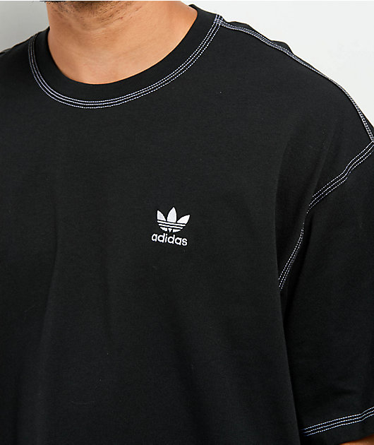 adidas Originals Trefoil Essentials Black T-Shirt | Zumiez