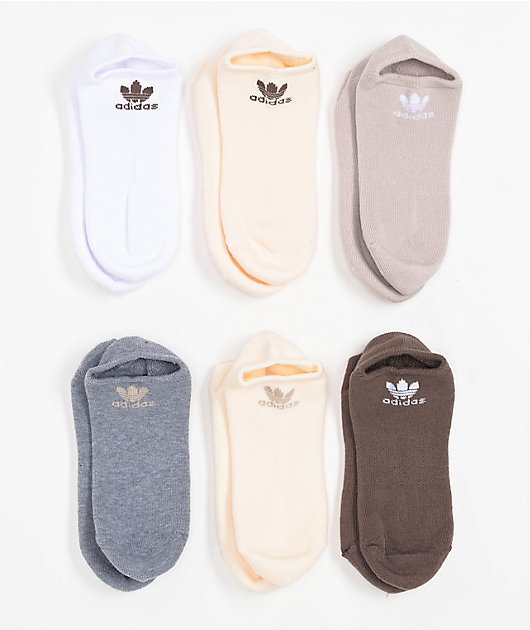 adidas Originals Trefoil Natural 6 Pack No Show Socks