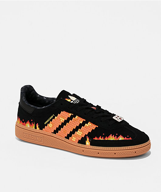 adidas Originals x Minecraft Handball Spezial Core Black & Pure Orange Shoes  | Zumiez