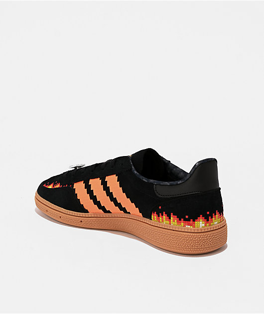 adidas Originals x Minecraft Kids Handball Spezial Core Black & Pure Orange Shoes