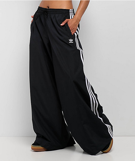 adidas Oversized Black Wide Leg Track Pants