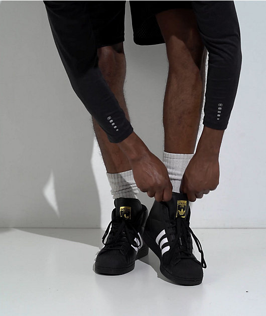 adidas Pro Model ADV Core Black & Crystal White High Top Skate Shoes