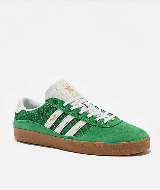 adidas Puig Indoor Green, Cloud White Gum Skate Shoes Zumiez