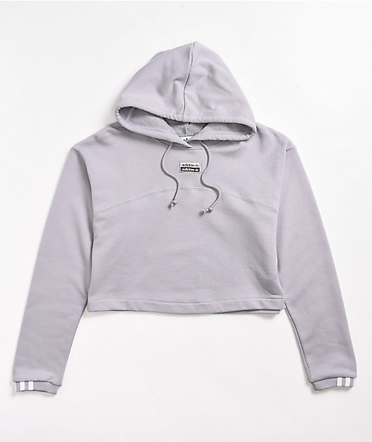 adidas grey cropped hoodie