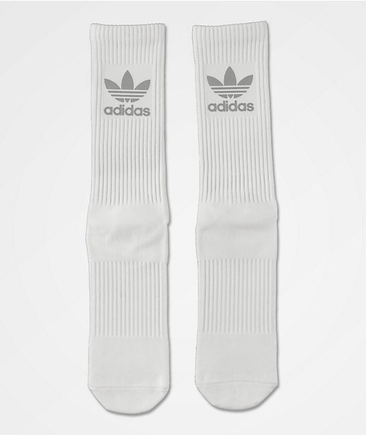 adidas Reflective Single White Crew Socks