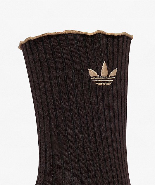 adidas Ruffle 2 Pack Magic Beige & Aurora Coffee Crew Socks