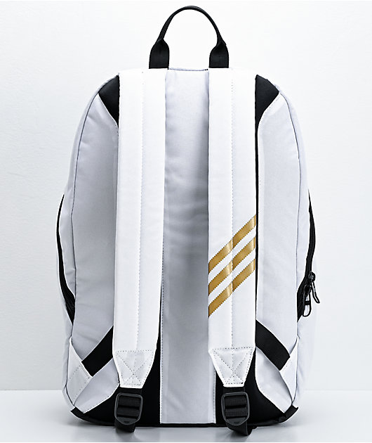 adidas white and gold backpack