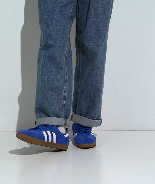 adidas Samba ADV Bluebird, White Gum Skate Shoes Zumiez - Main Image