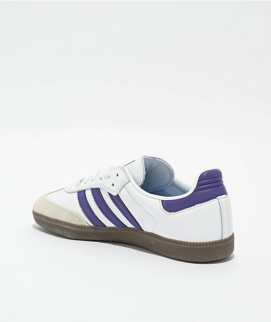 adidas Samba ADV Cloud White, Collegiate Purple & Gum Skate Shoes