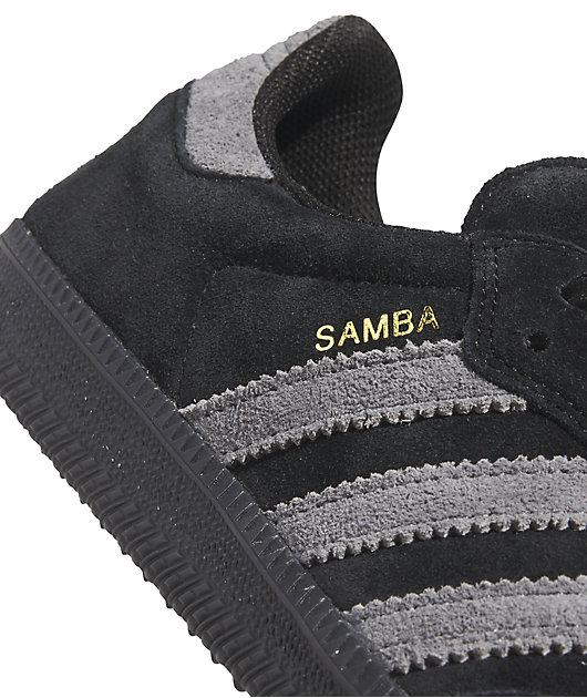 adidas Samba ADV Core Black Grey Four Gold Skate Shoes