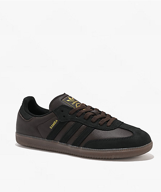 adidas Samba ADV Dark Brown, Black & Gum Skate Shoes