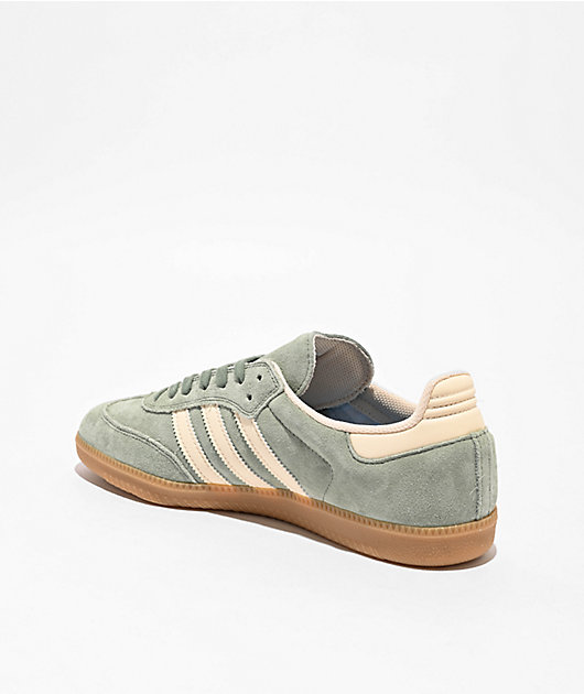 adidas Samba ADV Silver Green, Wonder White & Gum Skate Shoes