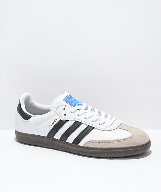 adidas Samba ADV White, Black Gum Skate Shoes Zumiez