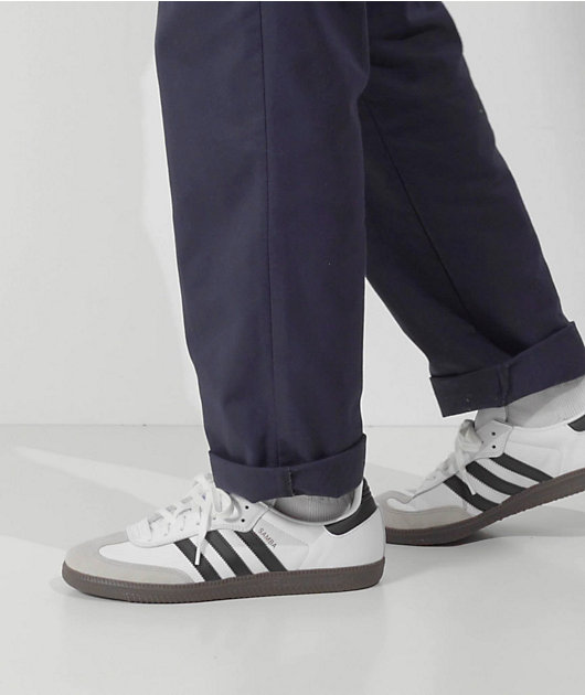 adidas Samba ADV White, Black & Gum Skate Shoes | Zumiez