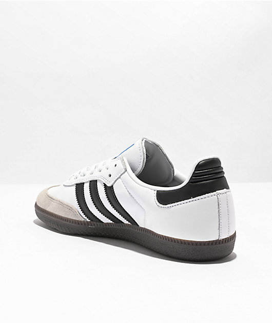 adidas Samba ADV White, Black &amp; Gum Skate Shoes