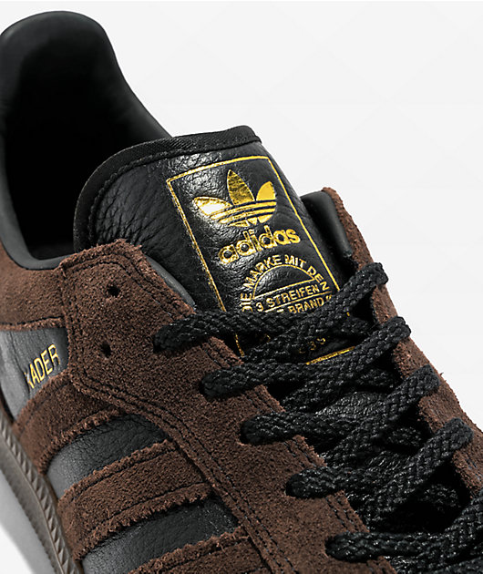 adidas Samba ADV x Kader Core Black, Brown & Gum Skate Shoes