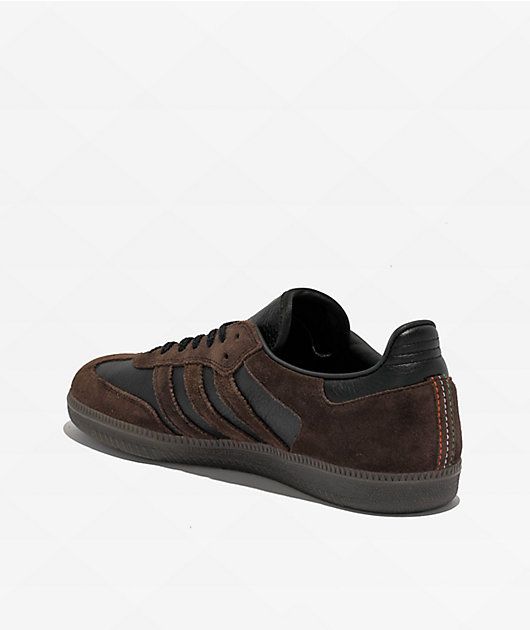 adidas Samba ADV x Kader Core Black, Brown & Gum Skate Shoes | Zumiez