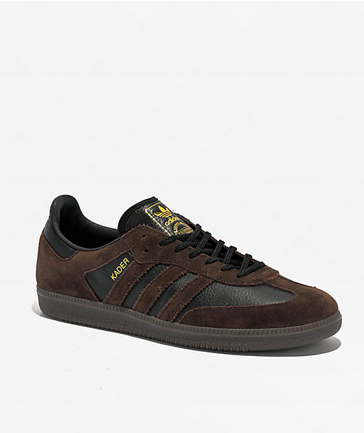 adidas Samba ADV x Kader Core Black, Brown & Gum Skate Shoes
