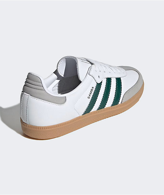 adidas Samba OG Cloud White & Green Shoes | Zumiez