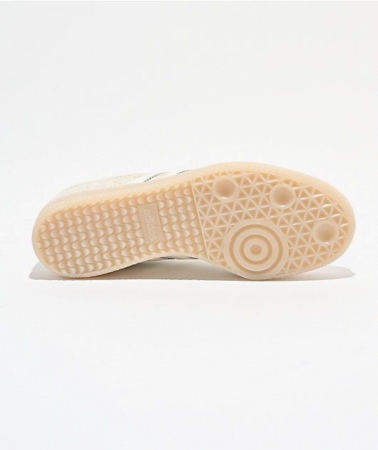 adidas Samba OG Pony Hair Off White & Crystal Linen Skate Shoes