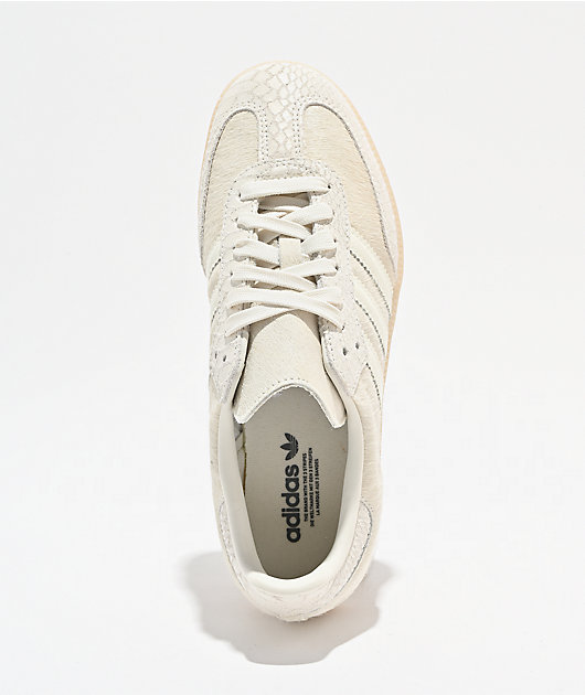 adidas Samba OG Pony Hair Off White & Crystal Linen Skate Shoes