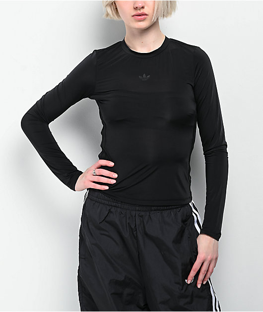 adidas Sheer Black Long Sleeve T-Shirt | Zumiez