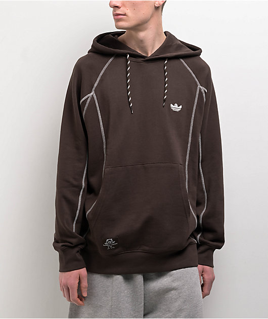 adidas Shmoofoil Dark Brown & Core White Featherweight Hoodie