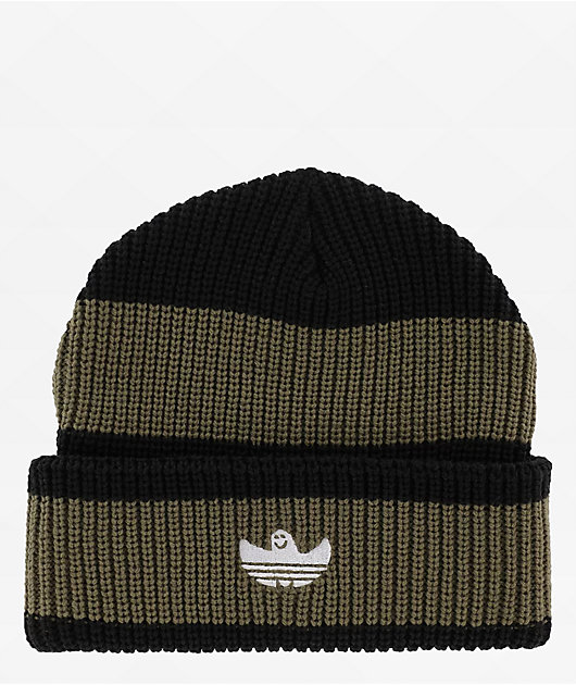 adidas Shmoofoil Strata Olive and Black Beanie