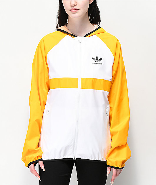 yellow and white adidas jacket