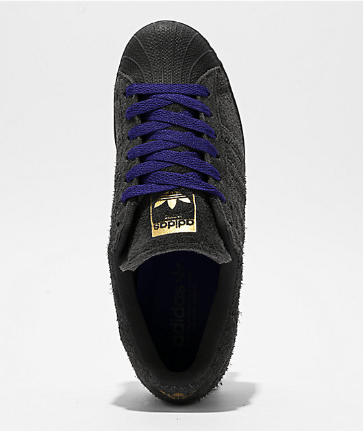 adidas Superstar ADV Carbon & Purple Skate Shoes | Zumiez