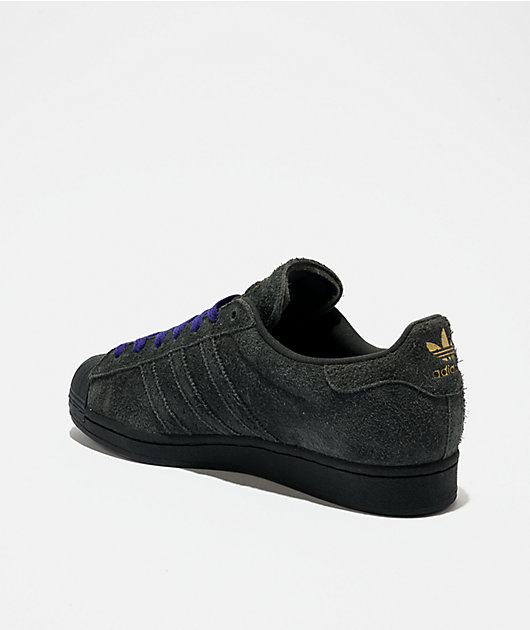 adidas Superstar ADV Carbon & Purple Skate Shoes | Zumiez