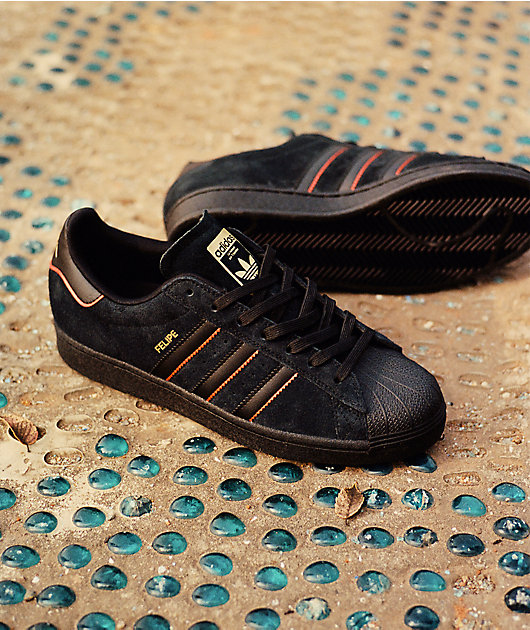 【adidas】スーパースターSUPERSTAR X FELIPE SHOESユニセックス adidas Superstar ADV Felipe Core Black & Better Scarlet