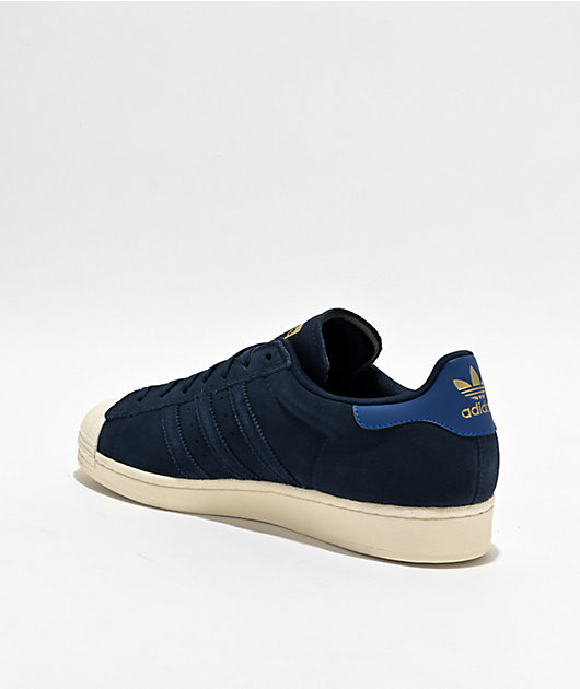 adidas Superstar ADV Royal Blue White Gold Metallic Skate Shoes